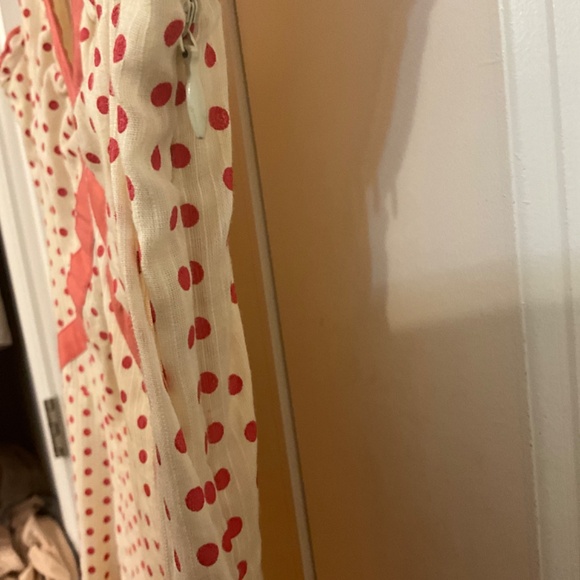 April Cornell Polka Dot Midi Retro V-Neck A-line Cap Sleeve Dress - Picture 4 of 11